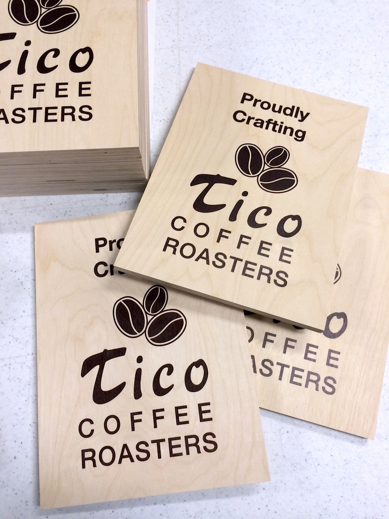 Tico Coffee Roasters custom wood prints